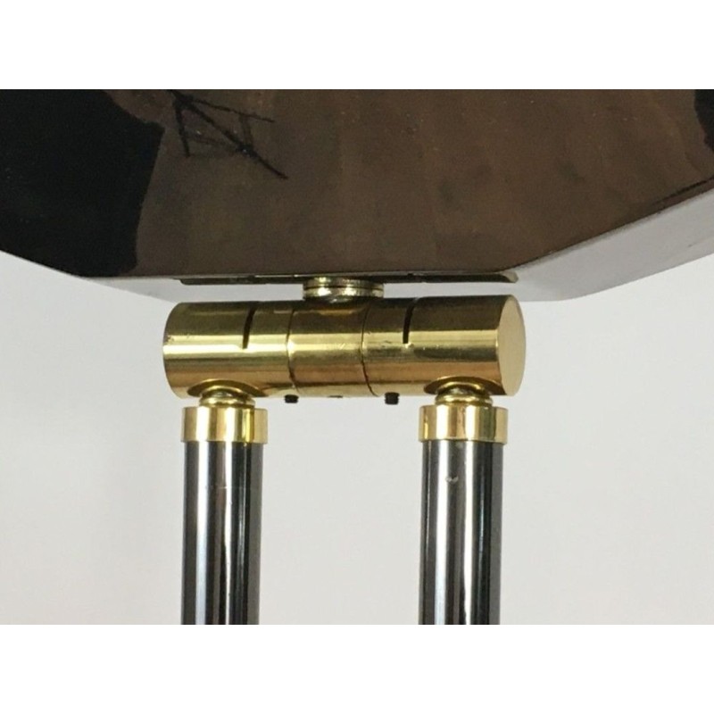 Gun Metal and Brass Floor Lamp, French Work, circa 1970 | Maison BARROIS