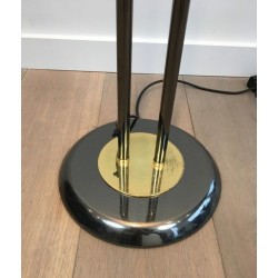 Gun Metal and Brass Floor Lamp, French Work, circa 1970 | Maison BARROIS