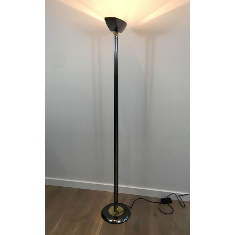Lampadaire Patine Canon de Fusil et Laiton, Travail Français, vers 1970 | Maison BARROIS