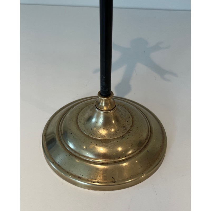 Nécessaire de Feu en Laiton et Métal Laqué Noir, Travail Français, Vers 1970