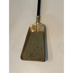 Nécessaire de Feu en Laiton et Métal Laqué Noir, Travail Français, Vers 1970