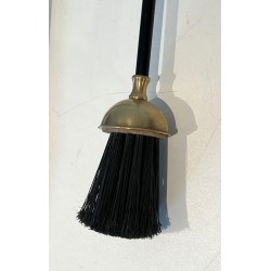 Nécessaire de Feu en Laiton et Métal Laqué Noir, Travail Français, Vers 1970