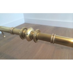Neoclassical Brass and Glass Coffee Table by Raymond Subes, French Work, Circa 1940