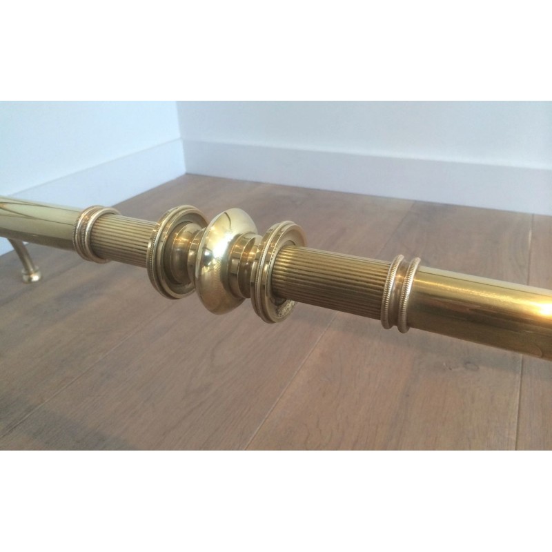 Neoclassical Brass and Glass Coffee Table by Raymond Subes, French Work, Circa 1940