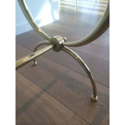 Neoclassical Brass and Glass Coffee Table by Raymond Subes, French Work, Circa 1940