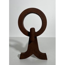 Pair of Modernist Wrought Iron Andirons, French Work in the Style of Jacques Adnet, Circa 1950