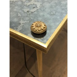 Tripartite Brass and Églomisé Mirror Coffee Table by Maison Baguès, French Work, Circa 1940
