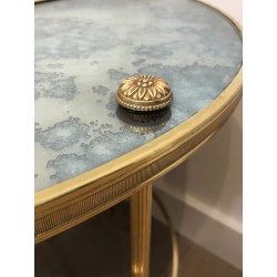 Table Basse Tripartite en Laiton et Miroirs Églomisés de la Maison Baguès, Travail Français, Vers 1940
