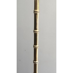 Lampadaire de parquet Façon Faux-Bambou en Bronze et Laiton de Jacques Adnet
