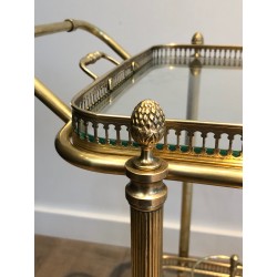 Neoclassical Brass Drinks Trolley with Removable Trays by Maison Baguès, French Work, Circa 1940