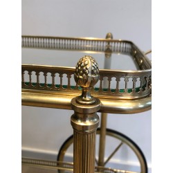 Neoclassical Brass Drinks Trolley with Removable Trays by Maison Baguès, French Work, Circa 1940
