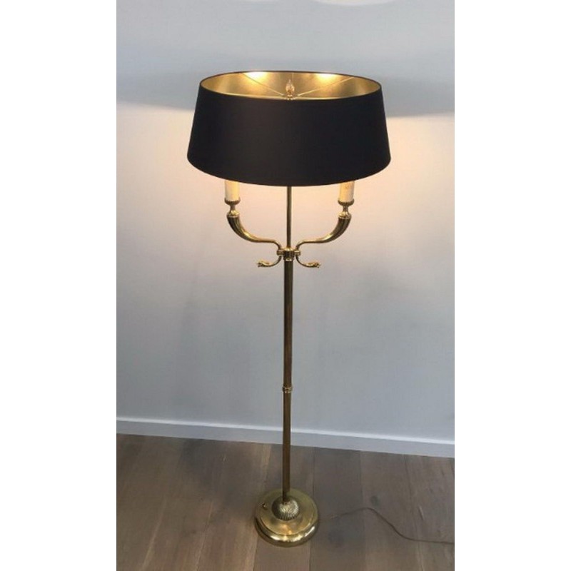 Lampadaire de Parquet en Laiton. Maison Jansen