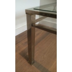 Neoclassical Style Chrome and Brass Coffee Table, Italian Work, Circa 1970