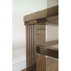 Neoclassical Style Chrome and Brass Coffee Table, Italian Work, Circa 1970