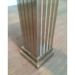 Table Basse de Style Néoclassique en Chrome et Laiton, Travail Italien, Vers 1970