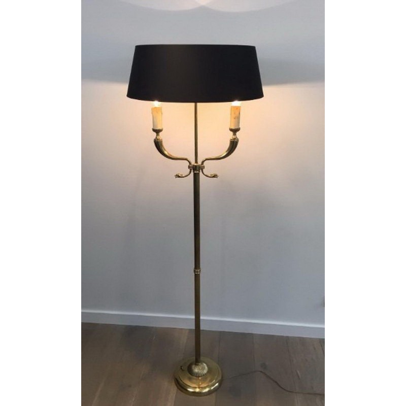 Lampadaire de Parquet en Laiton. Maison Jansen