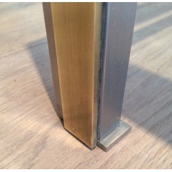 Brushed Steel and Brass Coffee Table by Guy Lefèvre for Maison Jansen, French Work, Circa 1970