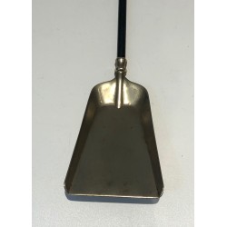 Neoclassical Style Brass and Black Lacquer Fireplace Tool Set, French Work, Circa 1970