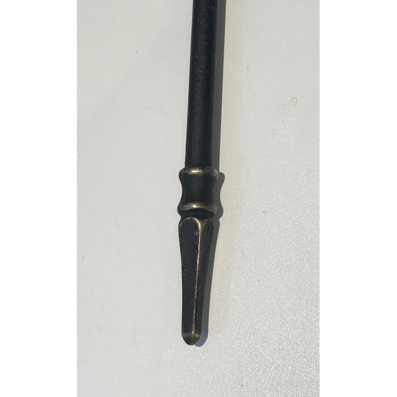 Nécessaire de Feu Néoclassique en Laiton et Laque Noire, Travail Français, Vers 1970