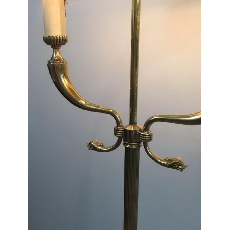 Lampadaire de Parquet en Laiton. Maison Jansen
