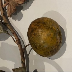 Important Pair of Decorative Painted Metal Pears and Lemons Wall Lights, French Work, Circa 1970