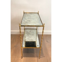 Bout de Canapé en Laiton façon Faux-Bambou de la Maison Bagués