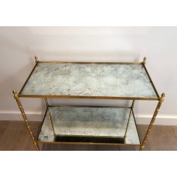 Bout de Canapé en Laiton façon Faux-Bambou de la Maison Bagués