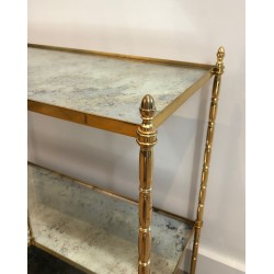 Bout de Canapé en Laiton façon Faux-Bambou de la Maison Bagués