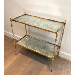 Bout de Canapé en Laiton façon Faux-Bambou de la Maison Bagués