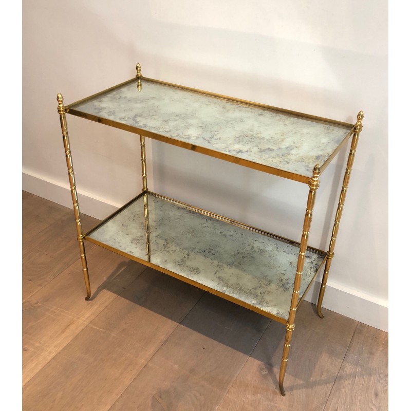 Bout de Canapé en Laiton façon Faux-Bambou de la Maison Bagués