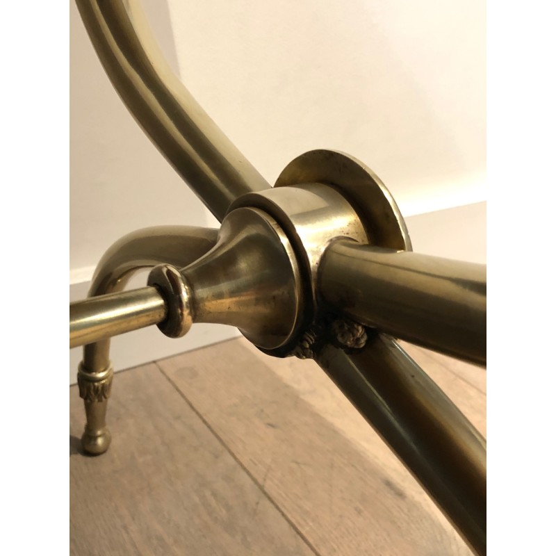 Neoclassical Brass and Green Marble Coffee Table by Raymond Subes, French Work, Circa 1940
