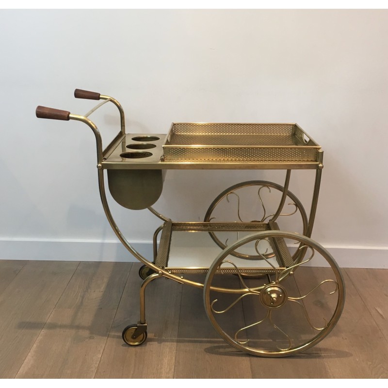 Design Brass Drinks Trolley by Josef Frank for Svenskt Tenn, Swedish Work, Circa 1950