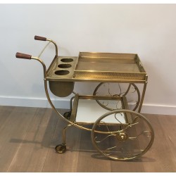 Design Brass Drinks Trolley by Josef Frank for Svenskt Tenn, Swedish Work, Circa 1950