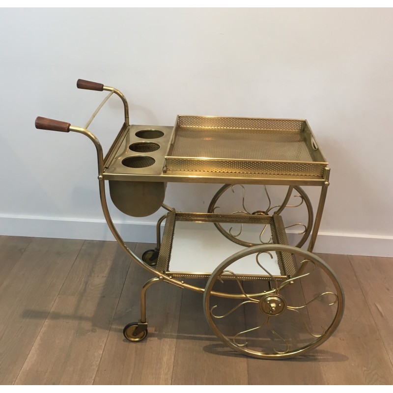 Design Brass Drinks Trolley by Josef Frank for Svenskt Tenn, Swedish Work, Circa 1950