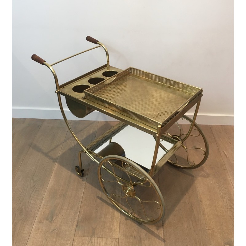 Design Brass Drinks Trolley by Josef Frank for Svenskt Tenn, Swedish Work, Circa 1950