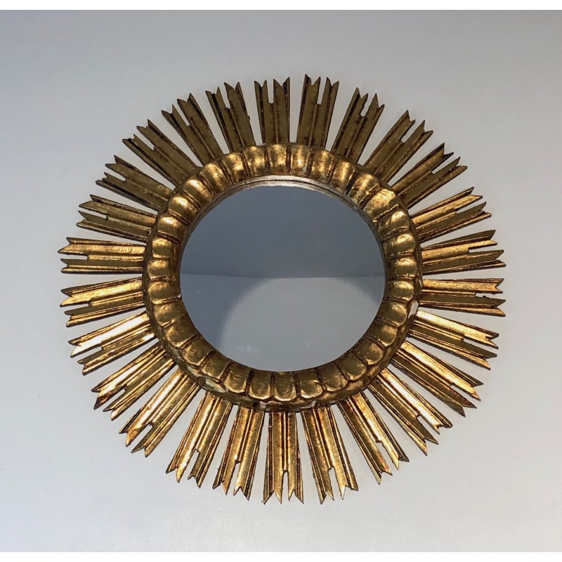 Gilt Wood Sunburst Mirror, French Work, Circa 1970