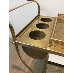 Design Brass Drinks Trolley by Josef Frank for Svenskt Tenn, Swedish Work, Circa 1950