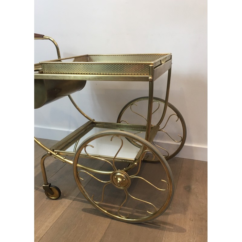 Design Brass Drinks Trolley by Josef Frank for Svenskt Tenn, Swedish Work, Circa 1950