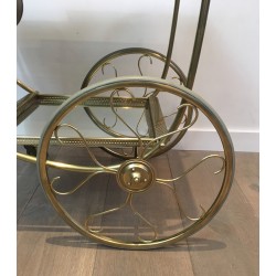 Design Brass Drinks Trolley by Josef Frank for Svenskt Tenn, Swedish Work, Circa 1950