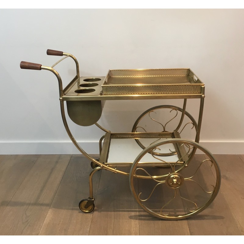 Design Brass Drinks Trolley by Josef Frank for Svenskt Tenn, Swedish Work, Circa 1950