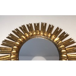 Gilt Wood Sunburst Mirror, French Work, Circa 1970