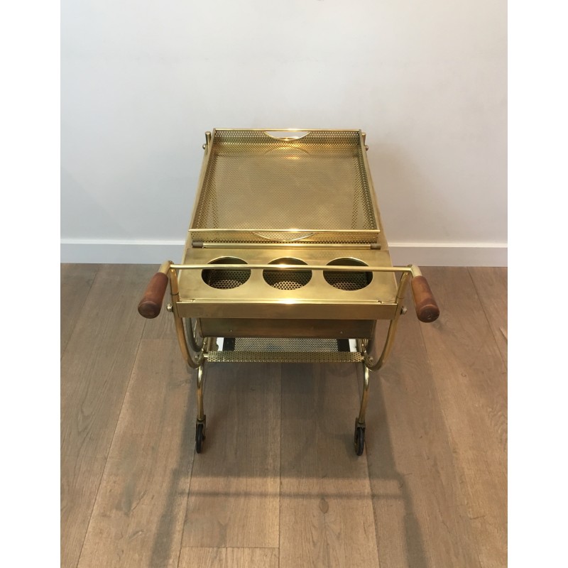 Design Brass Drinks Trolley by Josef Frank for Svenskt Tenn, Swedish Work, Circa 1950
