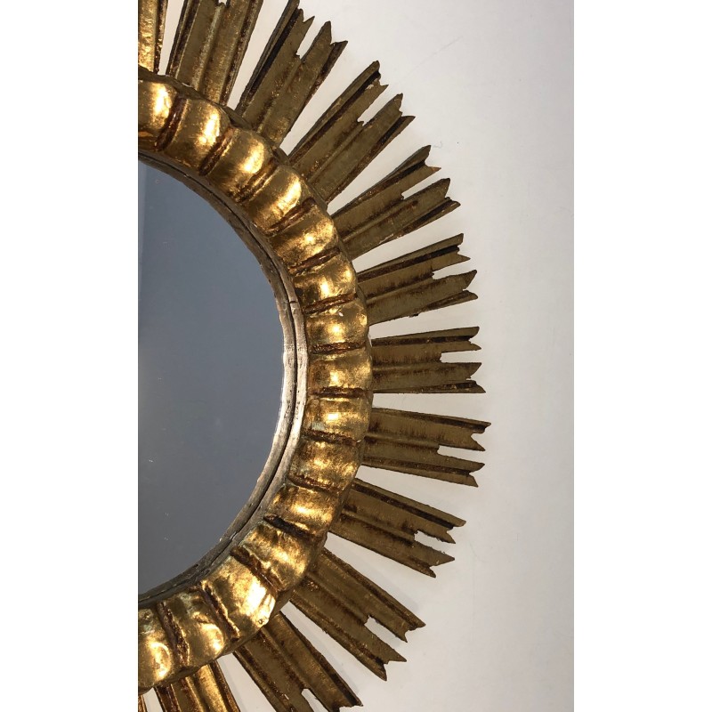 Gilt Wood Sunburst Mirror, French Work, Circa 1970
