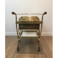 Table Roulante Design en Laiton par Josef Frank pour Svenskt Tenn, Travail Suédois, Vers 1950