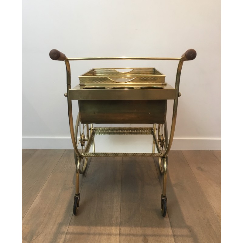 Design Brass Drinks Trolley by Josef Frank for Svenskt Tenn, Swedish Work, Circa 1950