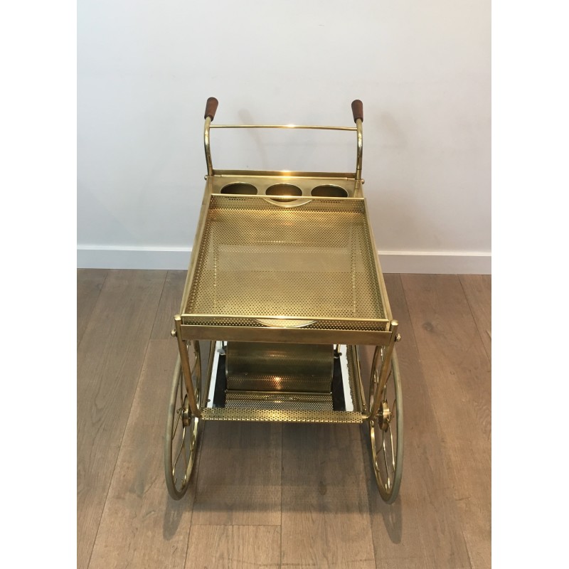 Design Brass Drinks Trolley by Josef Frank for Svenskt Tenn, Swedish Work, Circa 1950