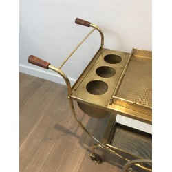 Design Brass Drinks Trolley by Josef Frank for Svenskt Tenn, Swedish Work, Circa 1950