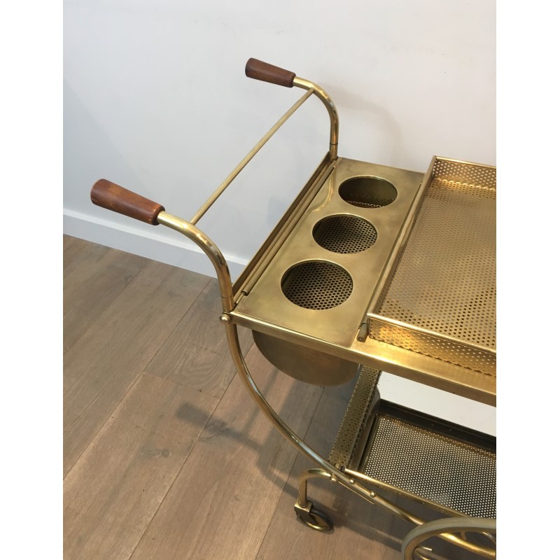 Design Brass Drinks Trolley by Josef Frank for Svenskt Tenn, Swedish Work, Circa 1950