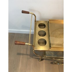 Design Brass Drinks Trolley by Josef Frank for Svenskt Tenn, Swedish Work, Circa 1950