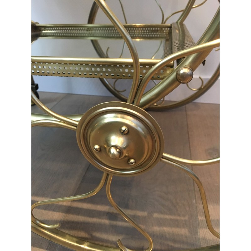 Design Brass Drinks Trolley by Josef Frank for Svenskt Tenn, Swedish Work, Circa 1950